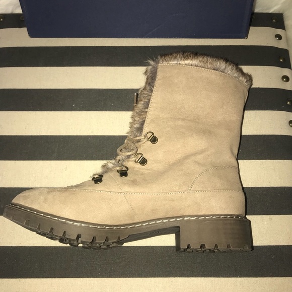 New 2 way Wear GH Bass Faux Suede Fur Boots Taupe - Picture 5 of 8